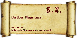 Belba Magnusz névjegykártya